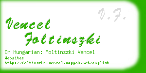 vencel foltinszki business card